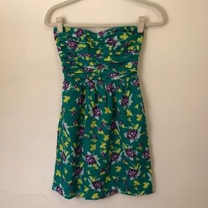 Strapless floral dress
